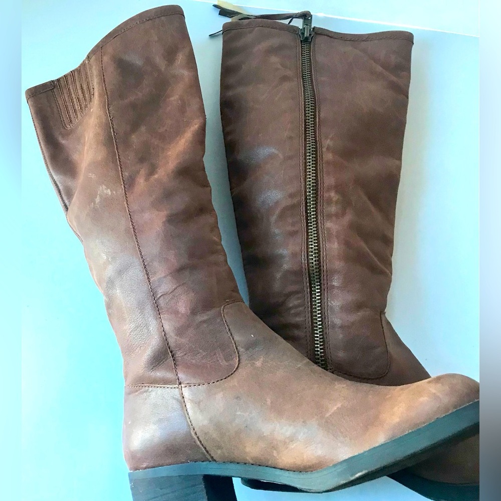 8.5M Lucky Brand | Block Heel | Tall Boots | Brown